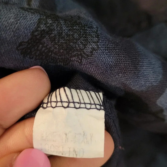 Lin Pour L'autre Women's Blouse Top Size 50 Blue 100% Linen Floral Roll Sleeves - Picture 5 of 10